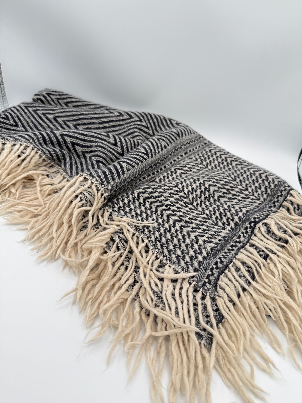Isabel Marant Cashmere Wool Silk Large Square Scarf Fringe